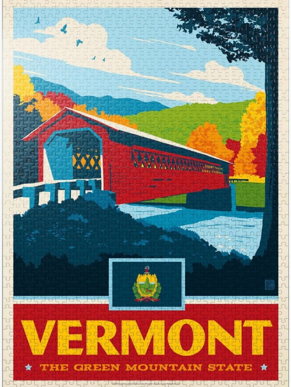 1000 Piece Jigsaw Puzzle - Vermont Green Mountain State - Fun for Adults